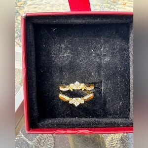 NWOT Moissanite Gold Enhancer S925 Ring